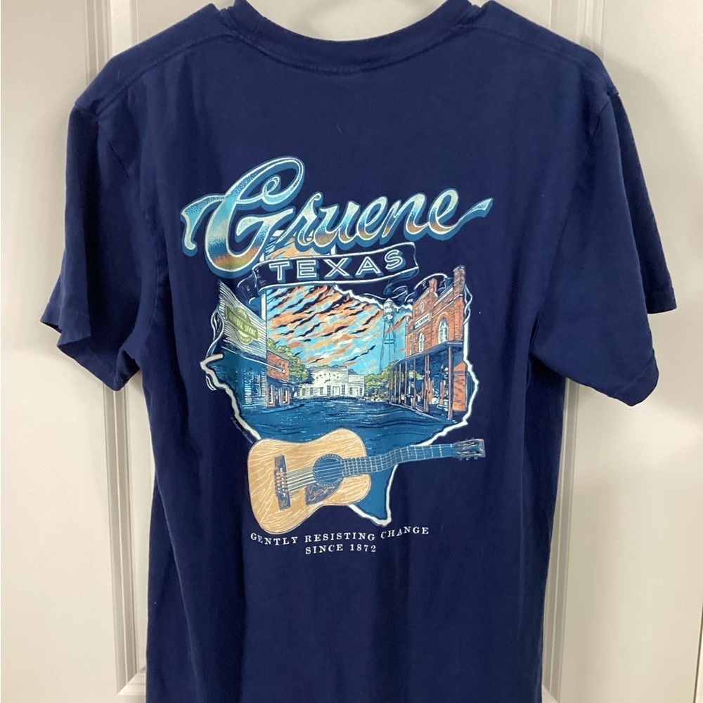 Gruene Texas Blue Short Sleeve Tee Classic Design - Picture 4 of 4